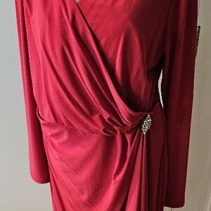 Elegant Red Wrap Dress